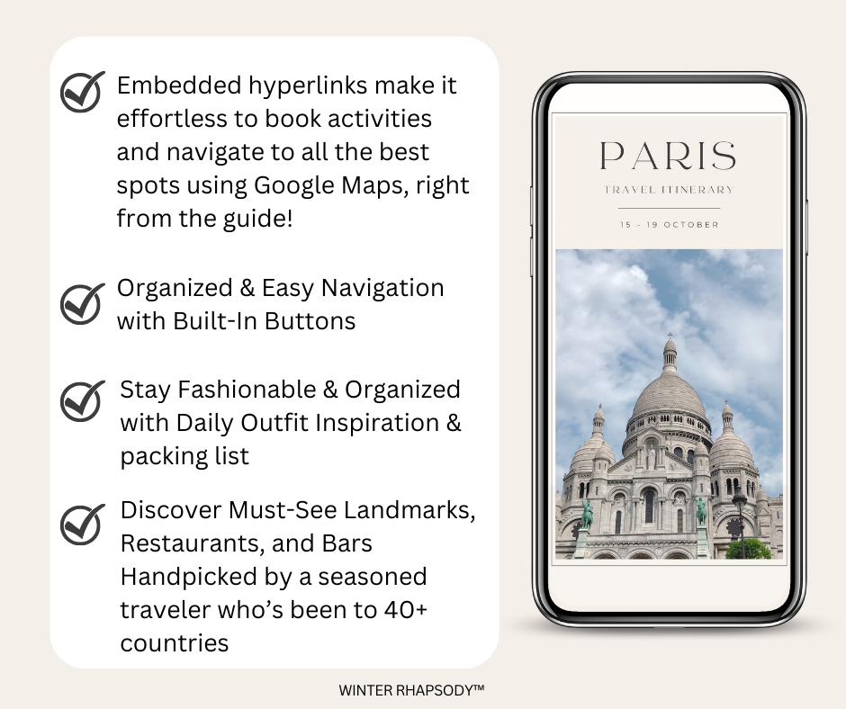 Paris Travel Itinerary | 5-Day Done-For-You Paris Travel Guide | Itinerary, Packing List & Restaurant Recommendations