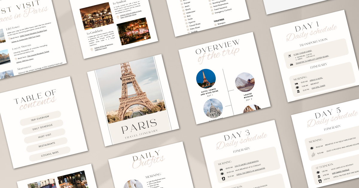 Paris Travel Itinerary | 5-Day Done-For-You Paris Travel Guide | Itinerary, Packing List & Restaurant Recommendations